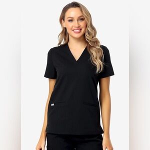 COMENII Women’s Black Medical Scrubs Top 3 Pocket NWT Brand New Size 5XL